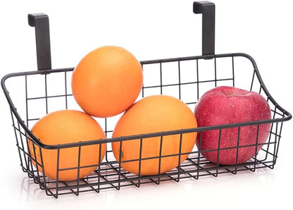 LeleCAT Basket with hook Grid Storage Basket, Hang it behind a door or on a