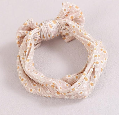 XuoAz Baby Girls Bow Flora Headband Baby Turban Knotted Elastic Headwrap for Newborn Infant Toddler Hair Accessories