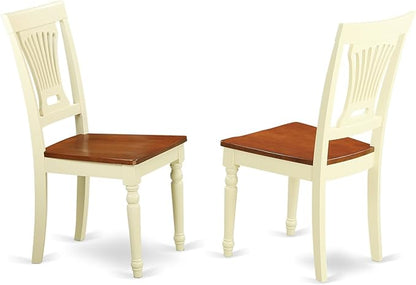 East West Furniture PLAI7-WHI-W 7 Piece Modern Dining Table Set Consist of an Oval Wooden Table with Butterfly Leaf and 6 Dining Room Chairs, 42x78 Inch, Buttermilk & Cherry
