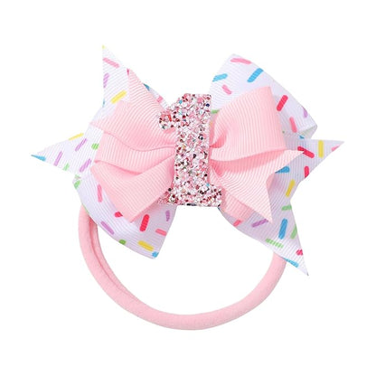 Birthday Hair Bow Hair Headband Hair Accessories Bow Birthday Decorations, Pink Ice Cream Hair Bows Headband