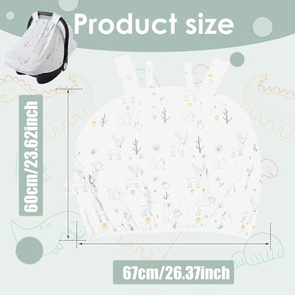 Baby Car Seat Cover, Infant Carrier Canopy for Boys Girls with Two Way Zipper Windproof 3 Modes with Extra Large Mesh Window for Stroller Car Seat (Style 2)