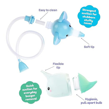 Playhouse MD Ultimate Cough and Cold Bundle – 5-in-1 Kit with Forehead & Ear Infrared Thermometer, Baby Nasal Aspirator & Nasal Bulb, Medicine Syringe Pacifier Dispenser | Toddler & Baby Essentials