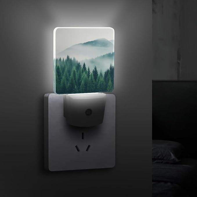 Mountain Forest Night Light, Plug into Wall Decor Nightlights for Bedroom, Bathroom, Hallway, Kitchen, with Dusk to Dawn Light Auto Sensors LED Night Lights for Boys Girls Women Men Room Gifts