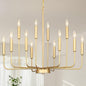 Gold Chandeliers for Dining Room Light Fixture Over Table, Modern Farmhouse Chandeliers for Living Room,12-Lights Candle Lighting Fixtures for Entryway Kitchen Island Foyer