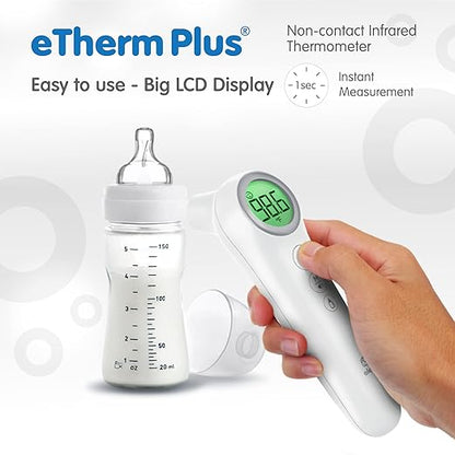 Elepho eTherm Plus Non-Contact Infrared Forehead Thermometer for All The Family; Babies to Adults – Accurate & Fast Readings in 1 Second. Large LCD Display…