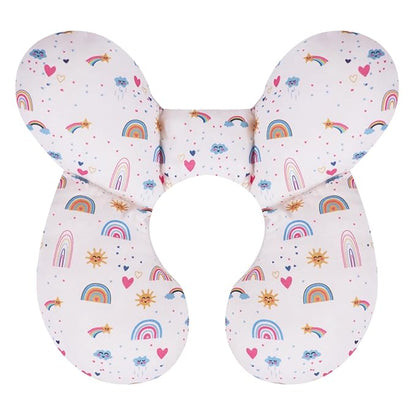 KAKIBLIN Baby Travel Pillow,Upgraded Baby Neck Pillows for Car Seat,Baby Support Pillow,Infant Neck Pillow for Toddler Head and Neck,Newborn Head Support for Car Seat,Pushchair (Rainbow)