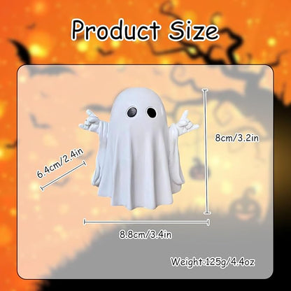 Halloween Ghost Figurine, Resin Cute Finger Ghost Statue, Funny Decor for Halloween Decorations Desk Indoor and Porch Spooky Home Decor