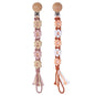 Pacifier Clip for Boys Girls Floral Daisy Macrame Baby Paci Clip Pacifier Holder Leash Boho Wooden Clips Handmade Braided Cotton Binky Clips (2pack:Caramel Style × 2)