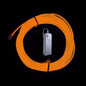 5m Orange neon Wire Flash Electroluminescence, Cutting El Wire,Used for DIY Design, Various Holiday Party Decoration. (Orange, 5m)