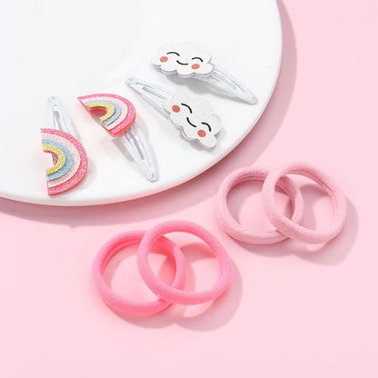 Baby Rainbow Cloud Headband Girls Hair Clips Pin Cloud Hair Band Rainbow Headwear BBG17 (Set-B)