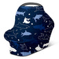 Baby Car Seat Stroller Covers Sharks Nursing Cover Breastfeeding Scarf Soft Breathable Stretchy Infant Car Canopy Coverage Carseat Cover for Boys and Girls Multi Use