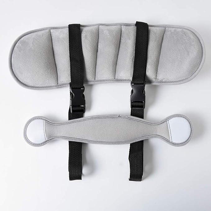 Car Head Support Toddle Car Neck Relief Baby Child Car Seat Adjustable Head and Neck Support Band - A Comfortable Sleep Solution, Gray