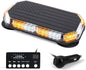 Xprite White Amber Rooftop Emergency Strobe Light Bar, US Flag Beacon Safety Flashing Warnin Lights w/Control Panel Magnetic Base for Construction Trucks Plows Postal Security Cars