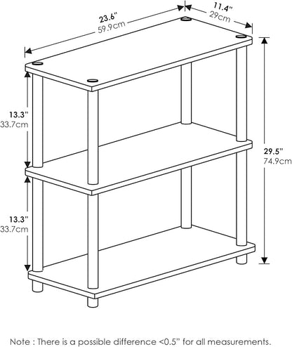 Furinno Turn-N-Tube 3-Tier Compact Multipurpose Shelf Display Rack, Sonoma Oak/White