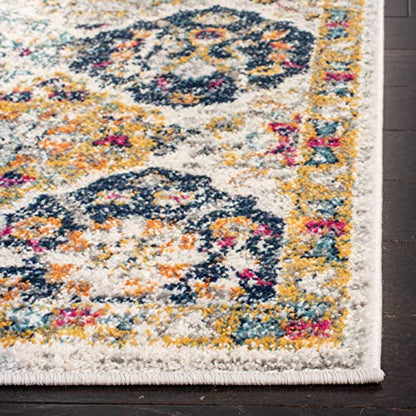 SAFAVIEH Madison Collection Runner Rug - 2'3" x 18', Cream & Multi, Boho Chic Distressed Design, Non-Shedding & Easy Care, Ideal for High Traffic Areas in Living Room, Bedroom (MAD611B) - color: Cream/Multi, size: 2'3" x 18' (Runner)