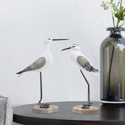 ARTIBETTER 2pcs sea Bird Figurine Nautical Statue Seagull Figurine Decorations Garden Bird Statue Coastal Beach Home Table Decorations Nautical Gifts Light Seagull Figures Brown Seagull Sculpture