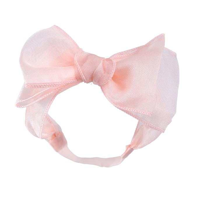 Lace Big Bow Baby Girls Headband Floral Hair Band Toddlers Newborn Infants Christening Baptism Party Hair Accessories for 6-36 Months Elastics Hairband (Style 6)