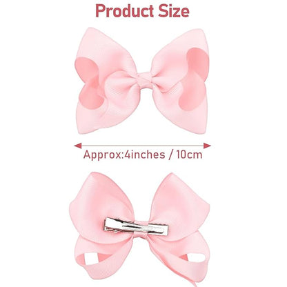 JOYOYO 40Pcs 4.5" Hair Bows Alligator Clips, Grosgrain Ribbon Girls Bows Clips Barrettes Hair Accessories for Baby Girls Toddlers Kids Teens (4.5inch,20 Colors in Pairs)