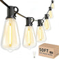 Svater Outdoor String Lights, 50 FT Patio String Lights with 25+1 ST38 Dimmable LED Shatterproof Waterproof Bulbs, Connectable Hanging Lights for Bistro Backyard Porch Balcony Party
