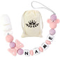 Personalized Baby Pacifier Clips With Name Personalized Stroller Clip Teddy Bear Baby Gifts (Pink)