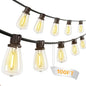 100 FT Patio Lights Outdoor Waterproof, 37+2 Shatterproof LED Bulbs Connectable Hanging Outdoor Electric Lighting, Plug-in, Balcony Camping Backyard Garden Decor with 2700K Warm White