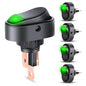 Nilight 5PCS LED Lighted Rocker Switch 12V Green LED Illuminated ON Off Toggle 30A 3Pin SPST Oval Shaped 12mm Hole for Automotive Car Truck RV Motorcycles Marine Boats