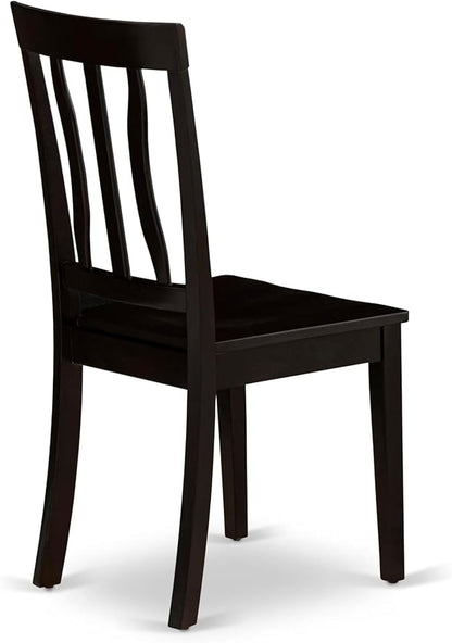 East West Furniture ANTI5-CAP-W 5 Piece Dinette Set for 4 Includes a Round Kitchen Table with Pedestal and 4 Dining Chairs, 36x36 Inch, Cappuccino