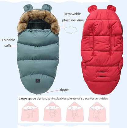 Pram Footmuff,Stroller Padded Footmuff Cover Cosy Toes,Baby Winter Foot Cover,Warmth,Windproof, Waterproof, Cold Resistant, Washable (Flame red)