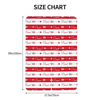 Personalized Baby Name Car Seat Covers with Tribal Arrows, Custom Carseat Canopy, Peekaboo Opening Nursing Wrap Breastfeeding Car Seat Canopies for Baby Boys Girls Newborn (Red Arrow Minky Dot)