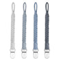 4 Pcs Pacifier Clip, Pacifier Clips for Boys & Baby Girls Pacifier Holder Clip Binky Clips Braided 100% Handmade Fits All Pacifiers(Grey, 4 Pack)
