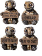 4 Pcs Sea Turtles Statue and Figurines with Funny Signs for Home Decor Gifts