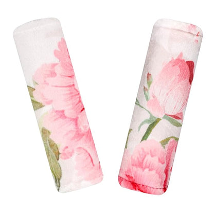 Car Seat Strap Pads for Baby Kids, HNHUAMING Ultra Soft Carseat Straps Shoulder Covers, 2 Pack Infant Seat Belt Cover Pad for Baby Car Seats/Strollers/High Chair/Pushchair, Pink Floral