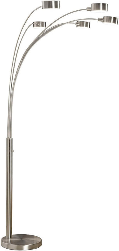 Artiva USA Micah - 5 Arc Floor Lamp w/Dimmer Switch, 360 Degree Rotatable Shades - Bright & Attractive, Brushed Steel
