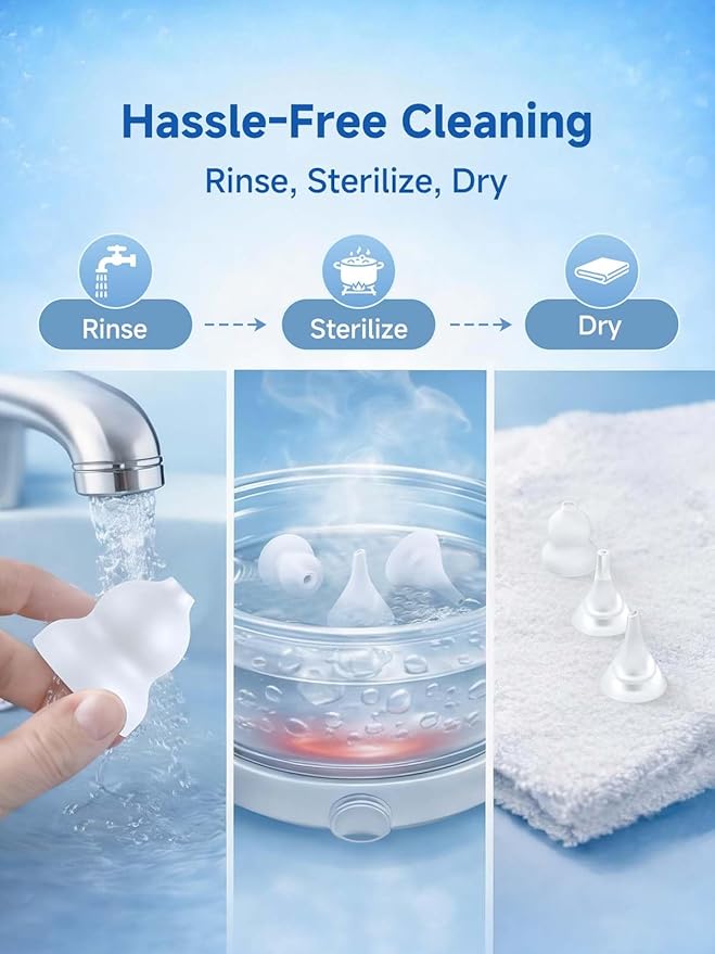 Nasal Aspirator Replacement Tips for Grownsy, Soft Silicone Baby Nose Suction Parts, BPA-Free Replacement Accessories for Electric Nasal Aspirator