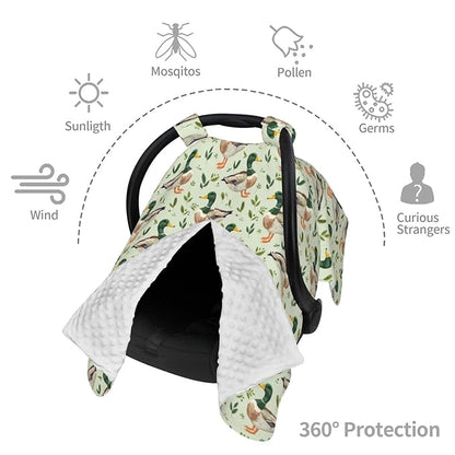Cute Mallard Duck Baby Car Seat Canopy Nursing Cover for Newborn Car Seat Breastfeeding Covers Blanket Newborn Shower Gift