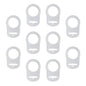 10 Pack Clean Pacifier Clip Silicone Adapter Holder Rings for Pacifier (Food Grade, Clear)