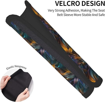 Soft Seatbelt Cover for Car Truck SUV Airplane Abstract Floral Flowers Seat Belt Shoulder Pad Cushion Mandala Boho Vintage Seatbelt Straps Neck Cushion Protector for Carmera Backpack 2 Pack
