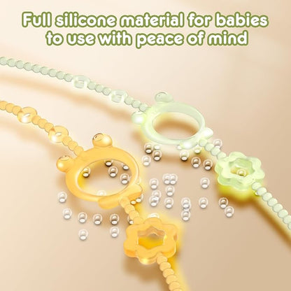 Toy Straps for Baby, 6pcs Adjustable Toy Holder for Stroller Accessories, Silicone Baby Tether Pacifier Clip, No Throw Baby Travel Essential Leash for High Chair, Car Seat, Baby Toy Clips
