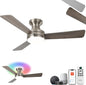 42" RGB Ceiling Fan with Light, Music Sync Smart Fan with Alexa/Google/App Control, Low Profile Flush Mount, 6-Speed Quiet DC Motor, 4 CCT Dimmable Lighting for Bedroom Living Room
