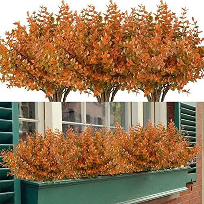 6 Bundles Artificial Grasses Outdoor Fake Grasses for Decoration UV Resistant No Fade Faux Plastic Plants Garden Porch Window Box Décor