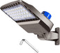 ledmo LED Parking Lot Lighting 150W LED Shoebox Light Adjustable Street Light with Dusk to Dawn Photocell Slip Fitter 5000K Waterproof IP65 Commercial Outdoor Lighting for Yard Barn Garage Shop Patio