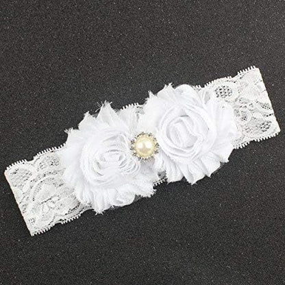 Miugle Baby Christening Headbands Baby Girl Baptism Headbands with Bows, White, 0-3years