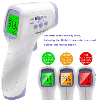 Forehead Thermometer for Adults and Kids, Touchless Infrared Thermometer with LCD Display and Instant Readings