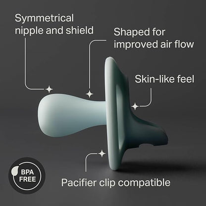 Tommee Tippee Ultra-Light StayPut Pacifier, One-Piece Silicone Design, 6-18m, 4 Pack