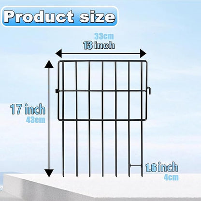 Decorative Garden Fence 17in x10.8ft,10 Pack Rustproof Metal No Dig Fence Animal Barrier for Dog and Rabbits,Square Flower Bed Edging Ornamental Wire Border Panel Fencing,Yard Patio Defense(Square)