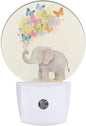 Cute Elephant Night Light Happy Birthday Elephant Nursery Animal Plug-in Nightlight Energy Saving 0.5W LED Lighting for Boys Girls Men Women