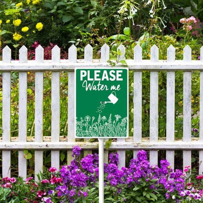 FemiaD Please Water Me Yard Sign with Stake Funny Garden Decor 8x12inch Sturdy Aluminum Rustproof Outdoor Lawn Decor for Garden Front Door Outdoor Use Easy to Install