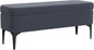 HomePop Upholstered Storage Bench with Metal Leg Home Décor|Bench with Storage for Living Room & Entryway - Blue Velvet