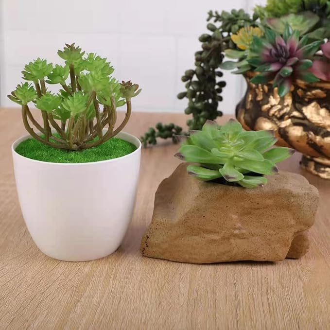 18 Pack Artificial Succulents Realistic Textured Fake Succulents Unpotted Artificial Cactus Plant Suitable for Garden Home Office Greening and Decoration