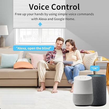 Tuya WiFi Φ35mm Smart Roller Shade Motor Kit Compatible with Alexa & Google Assistant, 38dB Quiet Brushless Drive, Motorized Blind Automation (6.0 N.m Motor Suitable for Φ40mm (1.57") Octagonal Tube)